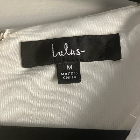 Lulus Magical Muse White Sequin Long Sleeve Wide Leg Jumpsuit Size M - Picture 5 of 6